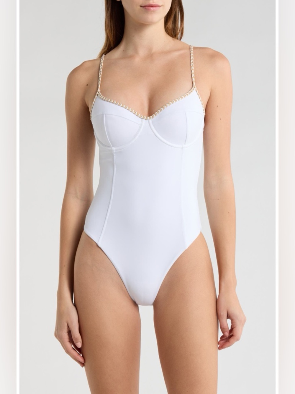 Jayda Braided One-Piece Swimsuit
Ramy Brook white bathing suit NWOT
